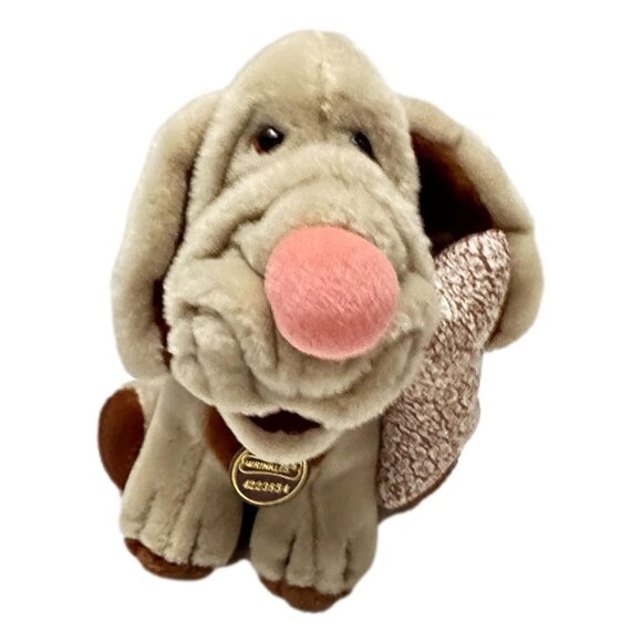 Vintage Wrinkles Ganz Dog Beige Plush Tag 10 in with Bone and Tags 1984 - Picture 8 of 16